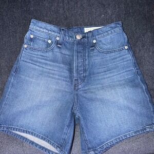 Rag & Bone Maya High Rise Denim Shorts Medium Blue Wash 6" Size 25